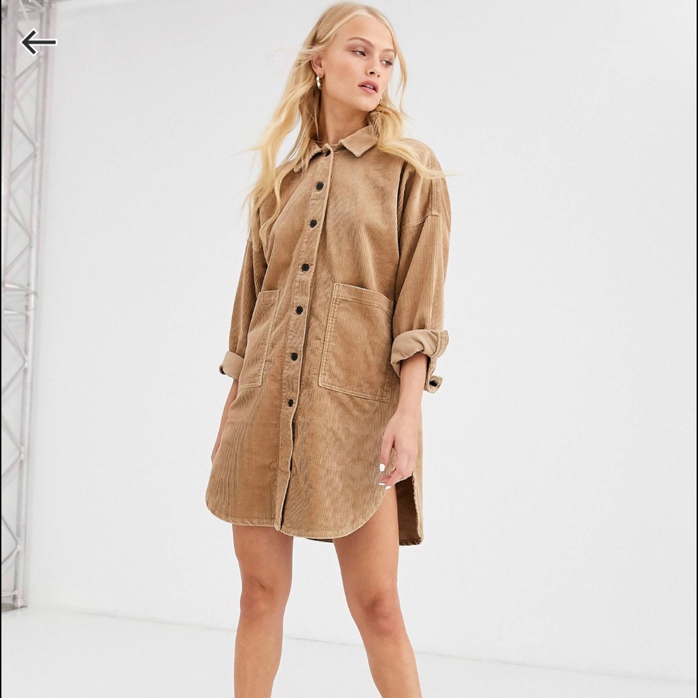 Only cord oversize shirt dress